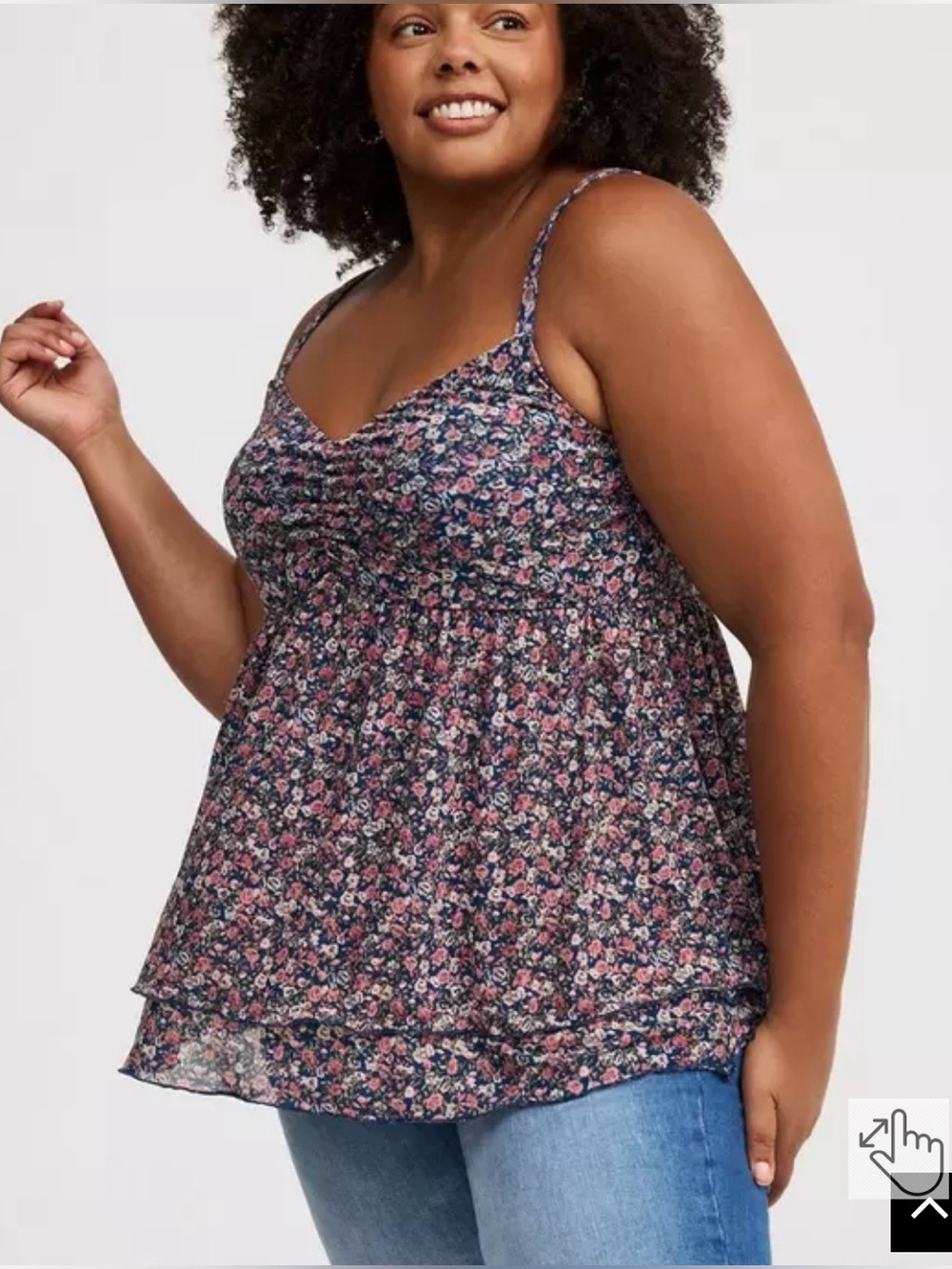 TORRID - NWT Mesh Babydoll Cami in Liberty Floral Sailor Blue